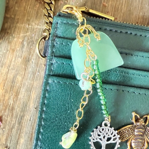 Aventurine carved handbag charm key card holder bag - Picture 2 of 2